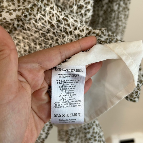 The East Order Smocked Floral Mini Dress Small Boho Long Sleeve Ruffle - Picture 3 of 9